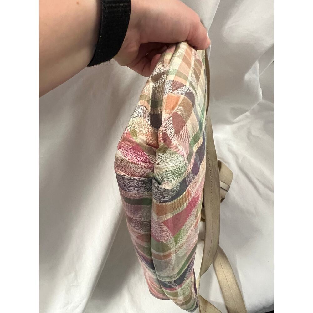 Coach Pink Tan Poppy Daisy Madras Signature Plaid Adjustable Crossbody Bag GS - Picture 3 of 5